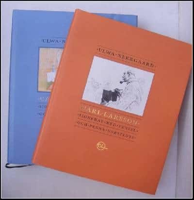 Carl Larsson signerat med pensel och penna. 1-2.