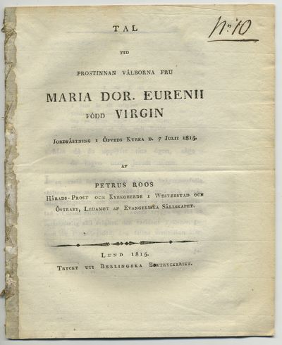 Tal vid prostinnan välborna fru Maria Dor.…