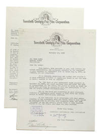 Two Typed Letters of Agreement, signed, to Twentieth-Century Fox, confirming two amendments regarding the starting date of a previously signed contact from July 3, 1939