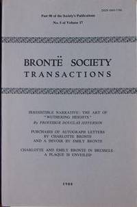 Bront&Atilde;&laquo; Society Transactions 1980 Part 90 Volume 17 Number 5 - 