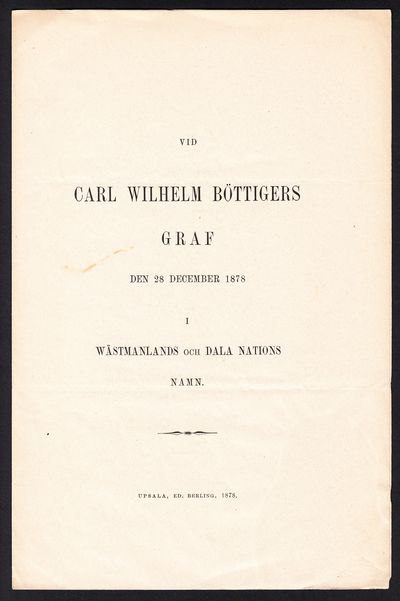 Vid Carl Wilhelm Böttigers graf den 28 december…