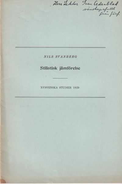 Stilistisk jämförelse [= rubrik].