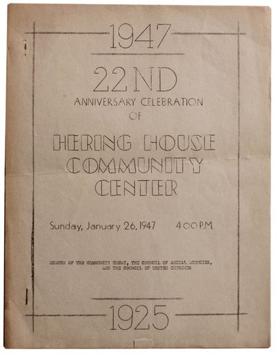[Program for] 22nd Anniversary Celebration. Hering Community Center... [Cover title]