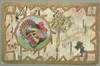 THANKSGIVING GREETINGS GOLD POSTCARD WITH TURKEY