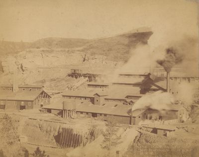 Four Mounted Photographs of Deadwood and Lead City, South Dakota