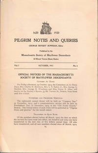 Pilgrim Notes and Queries October 1913, Vol. I No. 6