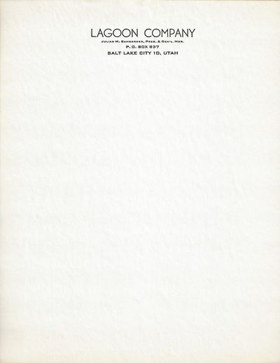 Lagoon Company letterhead