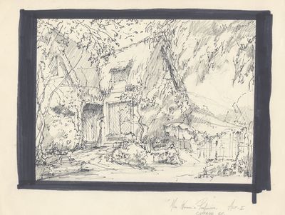 Mrs Warren's Profession. A Play in 4 acts. Six original set designs (5 in pen and ink and 1 in pencil) by noted American artist Robert Perdziola (born 1961). Undated, but ca. 2010