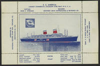 S.S. America. Poster Stamp by Dietz, Fred [Poster Stamp; Women; Ships] - 1940