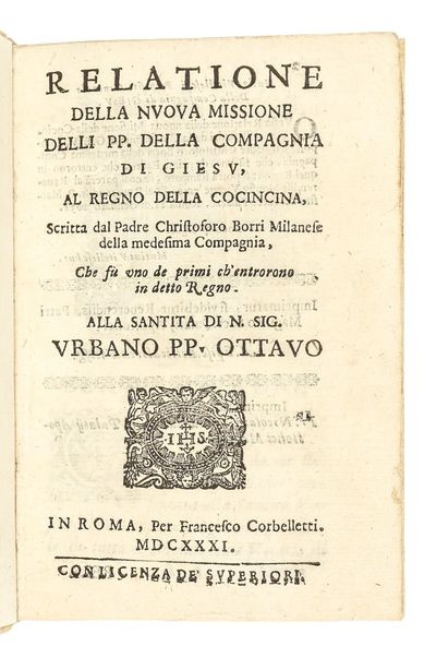 Relatione della nuova Missione delli Padri della Compagnia di Giesù, al regno della Cocincina