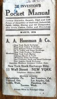 cover of The Investor's Pocket Manual, March, 1925
