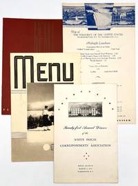 A grouping of 4 menus all associated with appearances of Franklin Delano Roosevelt 1940s