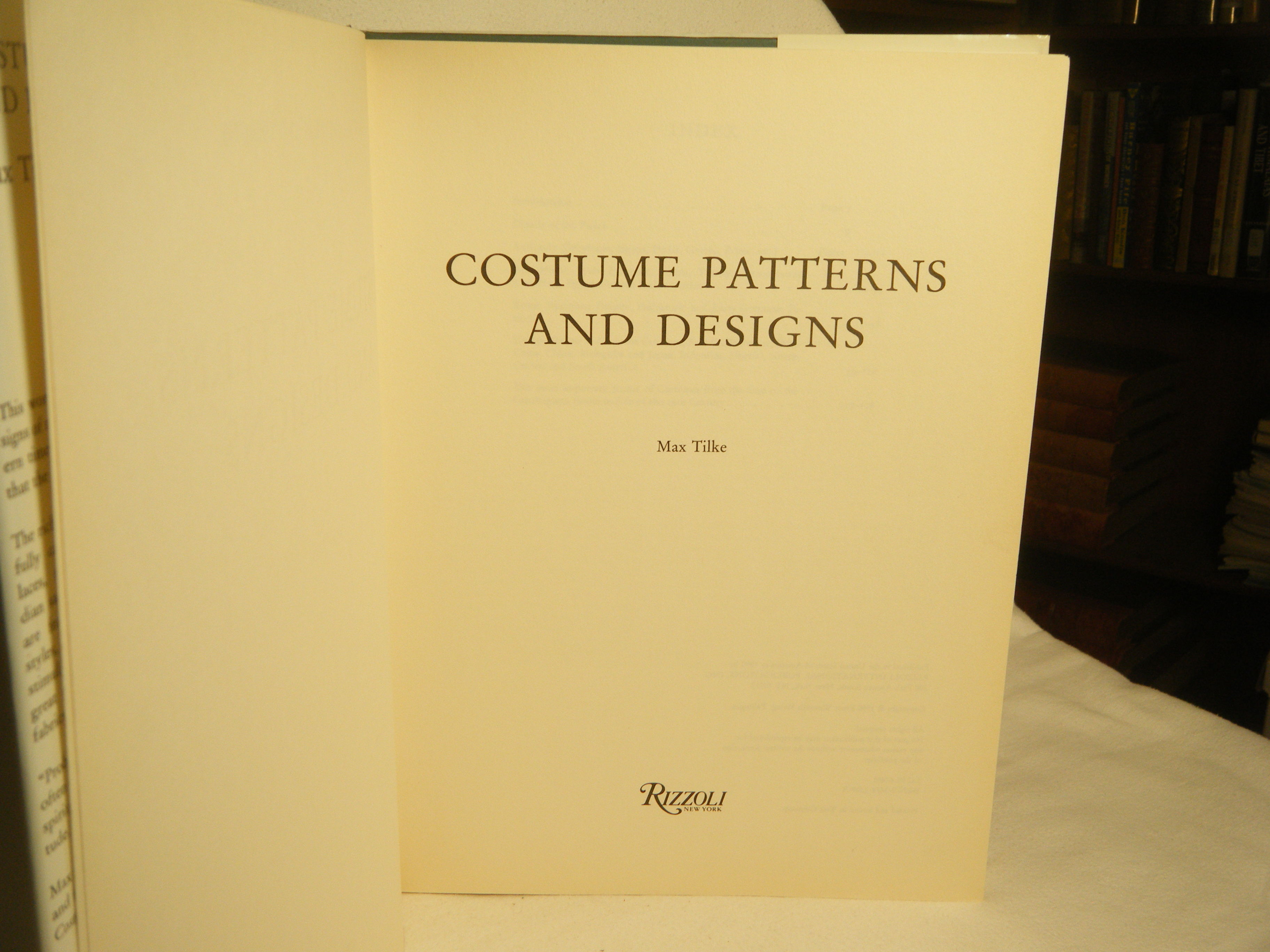 Costume Patterns & Designs by Tilke, Max | Hardcover | 1990 Costume Patterns & Designs by Tilke, Max | Hardcover | 1990