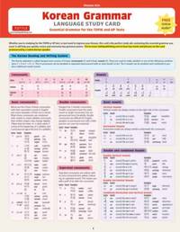 Korean Grammar Language Study Card