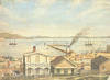 Seasons Greetings. Antoinette and Warren Howell. 1850s Painting of San Francisco attributed to Fanny Berry, niece of Fulton G. Berry.