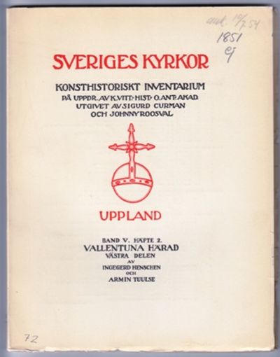 Kyrkor i Vallentuna härad. Västra delen.…
