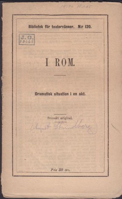 I Rom. Dramatisk situation i en akt. Svenskt…