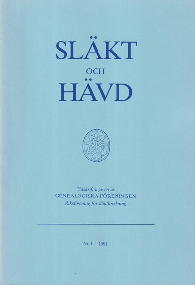 Släkt och Hävd 1991:1-4.