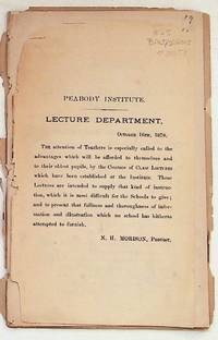 Peabody Institute. Lecture Department. Syllabi from the English Literature and Physics Departments, 1870-1871