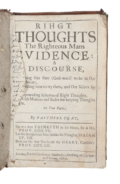 Rihgt thoughts, the righteous mans evidence, a…