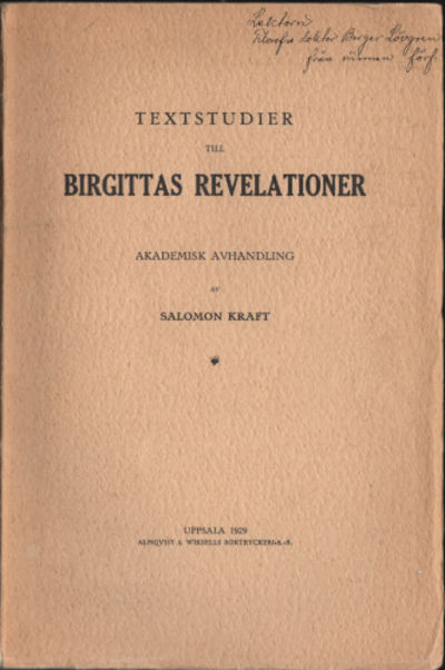 TEXTSTUDIER TILL BIRGITTAS REVELATIONER.