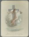 VICTORIAN EASTER CARD WITH SILVER CROSS AND ANGEL