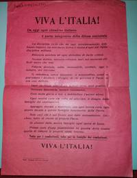 "VIVA L'ITALIA!  [AND] "L'ORA SUPREMA / della Dinastia Sabauda  [two  broadsides rallying the Italian people for war]