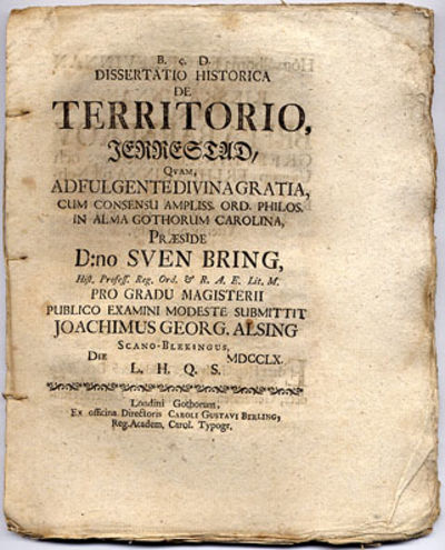 Dissertatio historica de territorio, Jerrestad.…