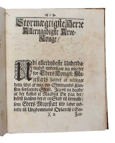 Den Møenske Styrmands-Bog, efter hvis Anledning Ungdommen i Styrmands-Kunsten der paa Stæden skal oplæres samt nogle Betænkninger om Ebbe og Flood. - [RARE EARLY WORK ON NAVAL NAVIGATION - ONE OF THE FIRST DANISH PILOTS] (photo 4)