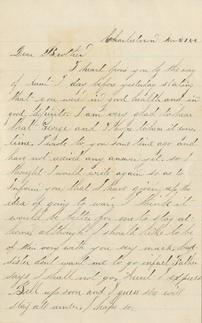 1862 Massachusetts Home Front Letter...