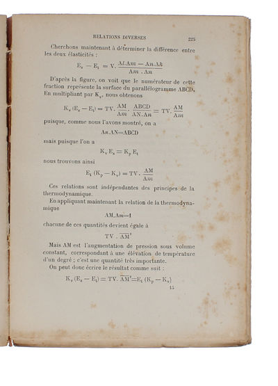 La Chaleur. Lecons Élémentaires sur la Thermometrie, la Calorimétrie, La Thermodynamique, et la Dissipation de L'Énergie. Edition francaise, d'apres la huitieme edition anglaise., par Georges Mouret. Prècédée d'une préface par M.A. Potier. (photo 4)