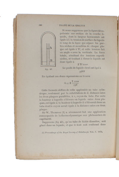 La Chaleur. Lecons Élémentaires sur la Thermometrie, la Calorimétrie, La Thermodynamique, et la Dissipation de L'Énergie. Edition francaise, d'apres la huitieme edition anglaise., par Georges Mouret. Prècédée d'une préface par M.A. Potier. (photo 5)