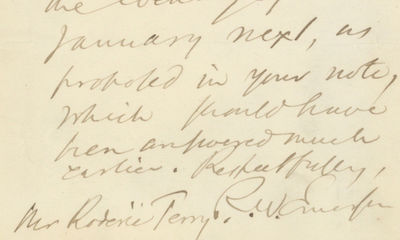Ralph Waldo Emerson Accepts an Invitation to Deliver a Lecture in Andover, Mass.
