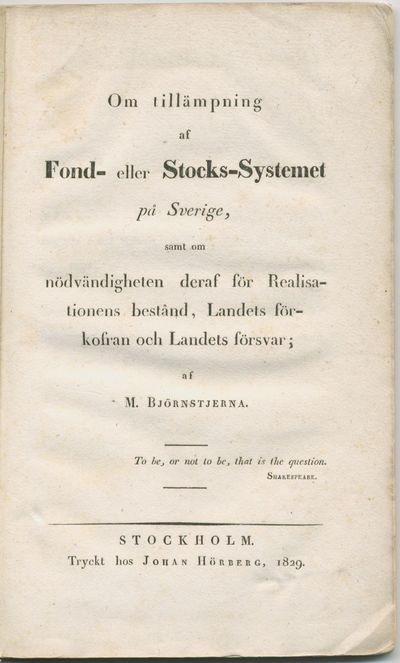 Om tillämpning af fond- eller stocks-systemet på…