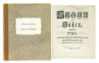 Sagan om hästen, utgifwen 1740.