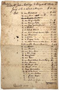 Inventory of Items Purchased by Elizabeth Hall from the Estate of Joshua Coolidge of Boston, Massachusetts in 1812