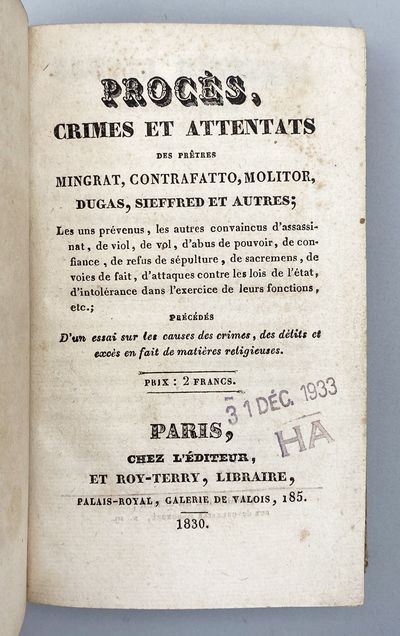 Proc&Atilde;&uml;s, Crimes Et Attentats Des...; (photo 1)