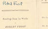 Signed Program From One of Robert Frost’s First Public Readings