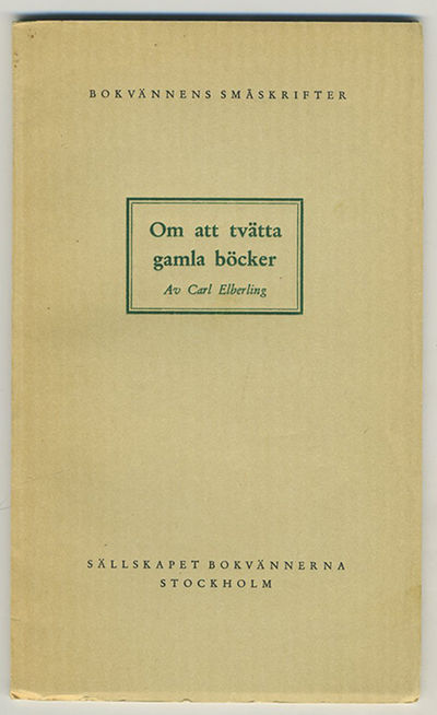 Om att tvätta gamla böcker.