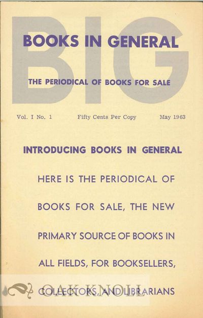 BOOKS IN GENERAL, THE PERIODICAL OF BOOKS FOR SALE
