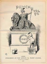 cover of Punch, Or the London Charivari. Jan - June 1887 Volume 92. Red half leather cover