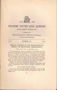 Pilgrim Notes and Queries December 1916, Vol. IV No. 8