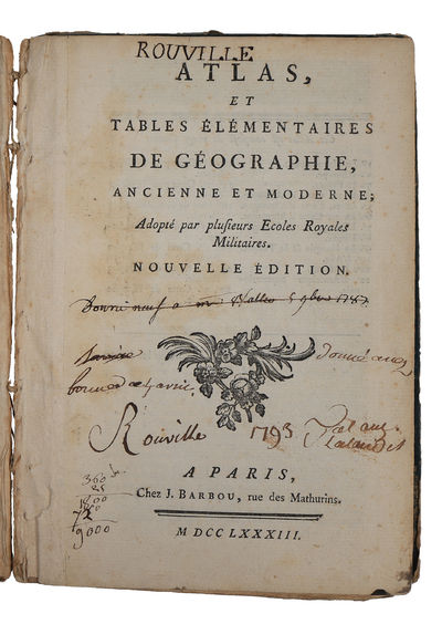 Atlas, et Tables élémentaires de Géographie, ancienne et moderne; Adopté par plusiuers Ecoles Royales Militaires. Nouvelle Édition. (photo 2)