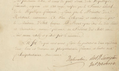 A Great Treasure: The United States Receives French Cession of the Louisiana Purchase and Instructions from Napoleon to Deliver to President Jefferson