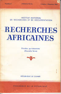 Trimestriel Numero 4, Octobre-Decembre 1963. Institut National De Recherches Et De Documentation...