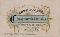 Illustrated business card with National Needle Co. Price list on reverse