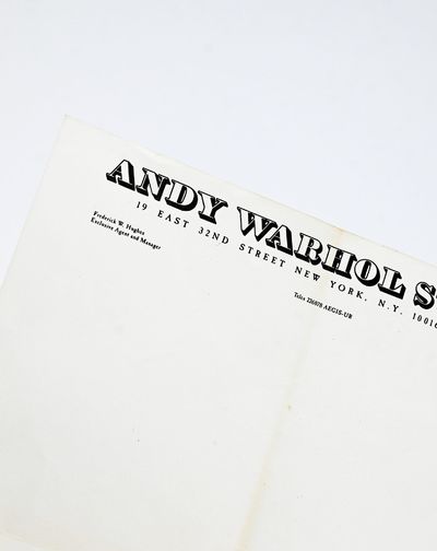 Original Blank Andy Warhol Studio Letterhead