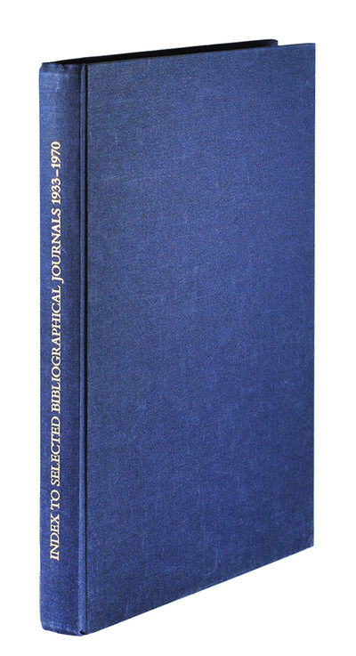 Index to Selected Bibliographical Journals 1933-1970