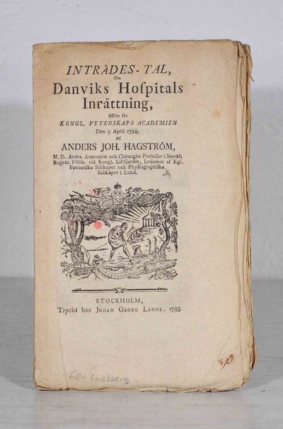 Inträdes-tal, om Danviks hospitals inrättning,…