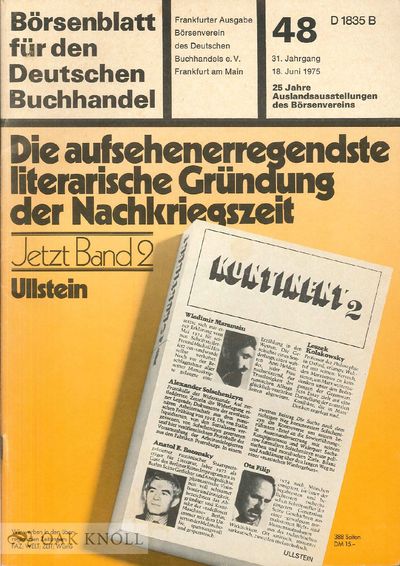 BORSENBLATT FUR DEN DEUTSCHEN BUCHHANDEL
